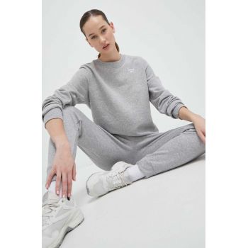 Reebok bluza femei, culoarea gri, melanj
