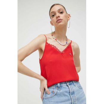 Tommy Jeans top femei, culoarea rosu