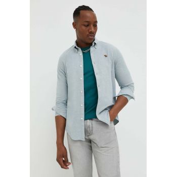 Abercrombie & Fitch camasa barbati, culoarea verde, cu guler button-down, regular