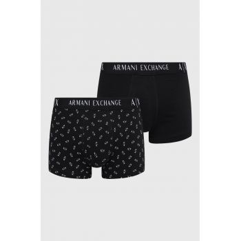 Armani Exchange boxeri 2-pack barbati, culoarea negru