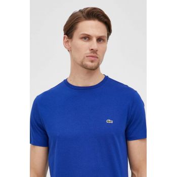 Lacoste tricou din bumbac culoarea bleumarin, uni TH6709-001.