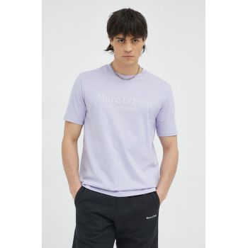 Marc O'Polo tricou din bumbac culoarea violet, cu imprimeu
