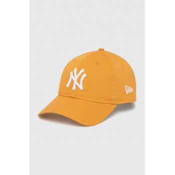 New Era șapcă de baseball din bumbac culoarea portocaliu, cu imprimeu, NEW YORK YANKEES