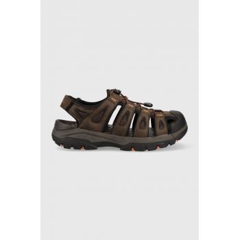 Skechers sandale Tresmen Outseen barbati, culoarea maro ieftine