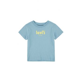 Levi's tricou de bumbac pentru copii culoarea turcoaz, cu imprimeu