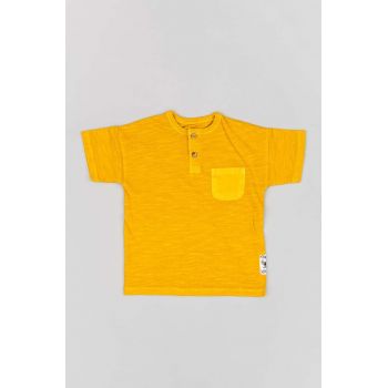 zippy tricou de bumbac pentru copii culoarea portocaliu, neted