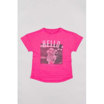 zippy tricou de bumbac pentru copii culoarea roz