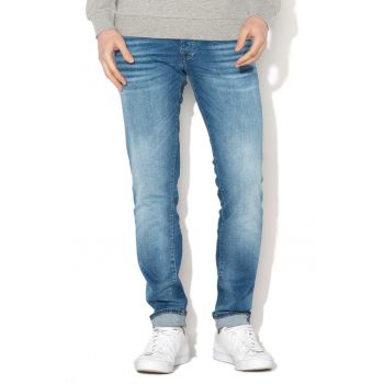 Jack&Jones - Blugi slim fit cu aspect decolorat Glenn