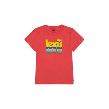 Levi's tricou de bumbac pentru copii culoarea rosu, cu imprimeu ieftin