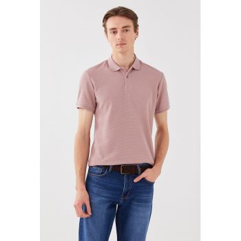 Tricou polo cu aspect texturat