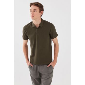 Tricou polo cu aspect texturat