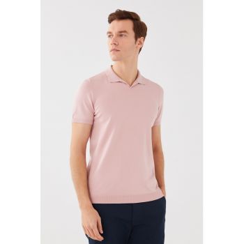 Tricou polo tricotat fin