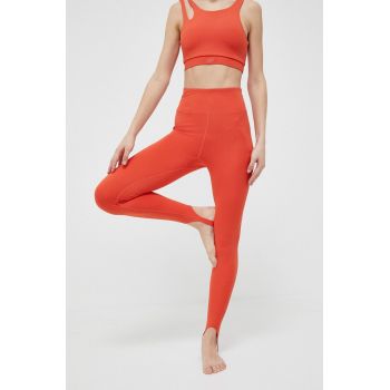 4F jambiere de yoga culoarea portocaliu, neted de firma originali