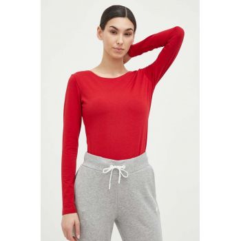 4F longsleeve femei, culoarea rosu