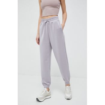 4F pantaloni de trening culoarea gri, neted