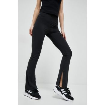 4F pantaloni de trening culoarea negru, neted