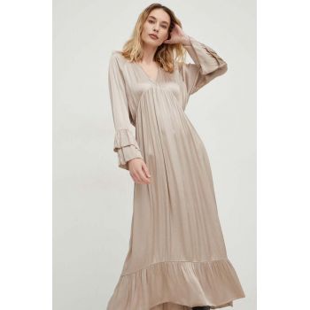 Answear Lab rochie culoarea bej, maxi, evazati