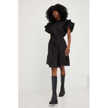 Answear Lab rochie din bumbac x colecția limitată SISTERHOOD culoarea negru, mini, evazati