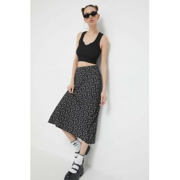 Hollister Co. fusta culoarea negru, midi, evazati