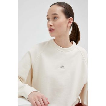 New Balance bluză femei, culoarea bej, uni WT31500GIE-GIE