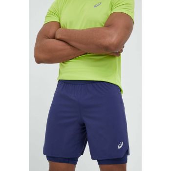 Asics pantaloni scurți de alergare Road culoarea albastru marin