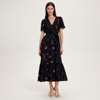 Reserved - Rochie maxi petrecută în față - Negru