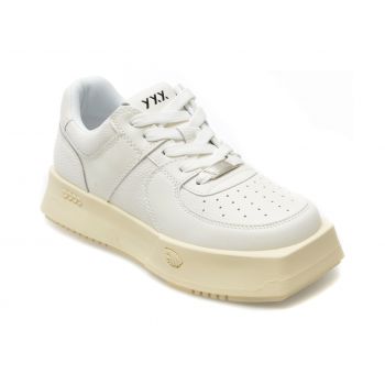 Pantofi GRYXX albi, 8205, din piele naturala