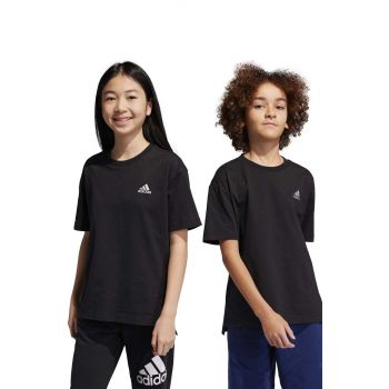 adidas tricou de bumbac pentru copii culoarea negru, cu imprimeu