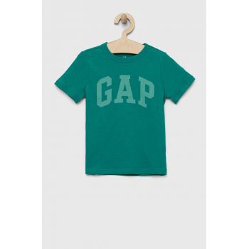 GAP tricou de bumbac pentru copii culoarea verde, cu imprimeu