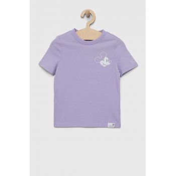 GAP tricou de bumbac pentru copii x Disney culoarea violet, cu imprimeu ieftin
