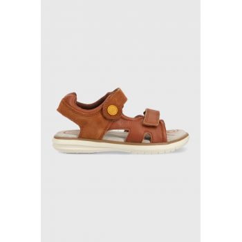 Geox sandale din piele pentru copii culoarea maro de firma originale