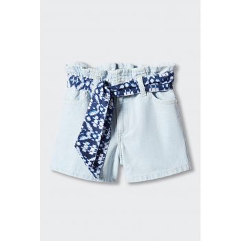 Pantaloni scurti din denim cu cordon in talie Gala