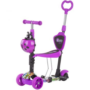 Trotineta Chipolino Kiddy Evo 3 in 1 cu maner purple graffiti de firma originala