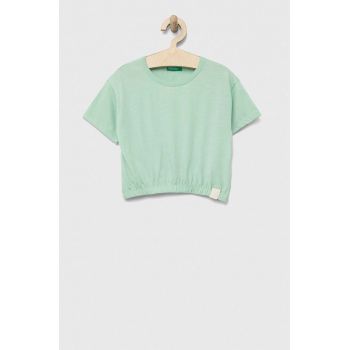 United Colors of Benetton tricou copii culoarea verde ieftin