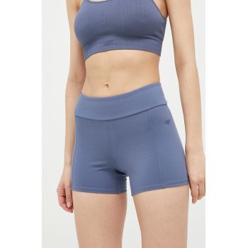 4F pantaloni scurți de yoga neted, high waist