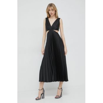 Abercrombie & Fitch rochie culoarea negru, maxi, evazati