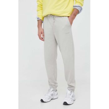 Armani Exchange pantaloni de trening din bumbac culoarea gri, neted