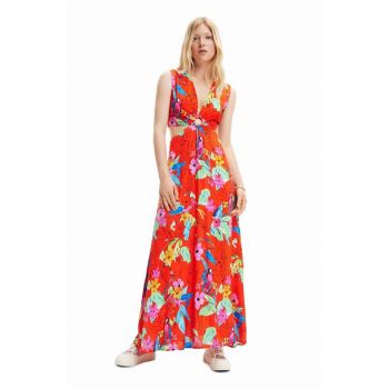 Desigual rochie culoarea rosu, maxi, evazati