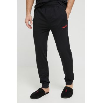 HUGO pantaloni de trening barbati, culoarea negru, neted
