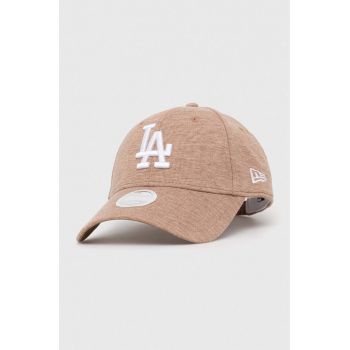 New Era sapca culoarea maro, cu imprimeu, LOS ANGELES DODGERS