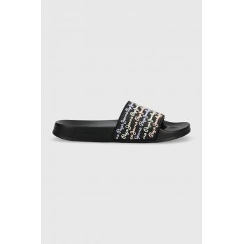 Pepe Jeans papuci SLIDER femei, culoarea negru, PLS70127 de firma originali