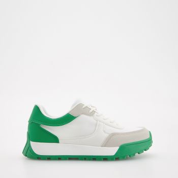 Reserved - Pantofi sport din materiale combinate - Verde