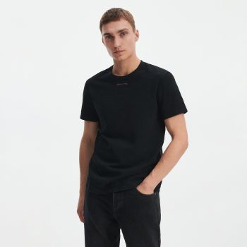 Reserved - Tricou regular cu broderie - Negru