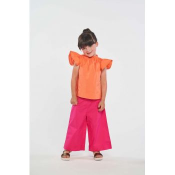 Birba&Trybeyond pantaloni de bumbac pentru copii culoarea roz, neted