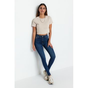 Blugi skinny cu talie medie