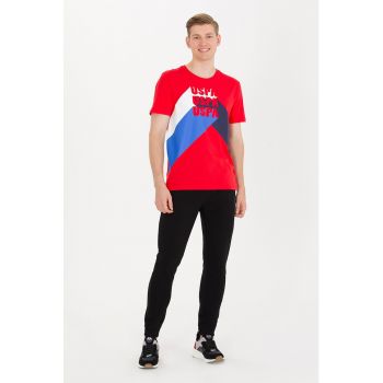 Pantaloni sport din amestec de bumbac cu logo brodat