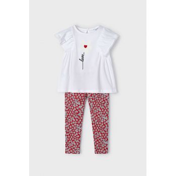 Set de colanti cu imprimeu floral si tricou - 2 piese