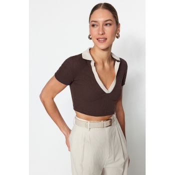 Tricou crop striat