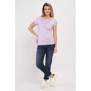 Tricou cu broderie text