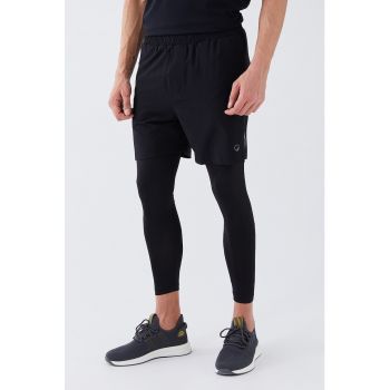 Pantaloni cu model 2 in 1 pentru fitness